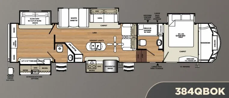 Forest River Sierra 384QBOK floor plan