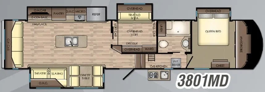 CrossRoads Volante 3801MD floor plan