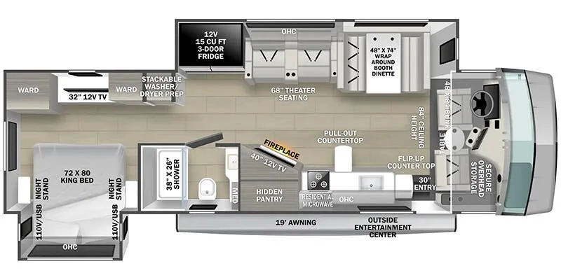 Forest River FR3 Plus 33Z floor plan