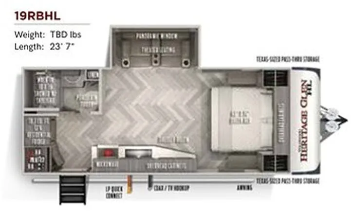 Forest River Wildwood Heritage Glen Hyper-Lyte 19RBHL floor plan