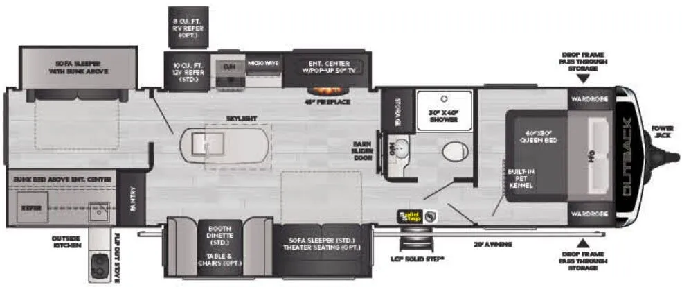 Keystone Outback 340BH floor plan