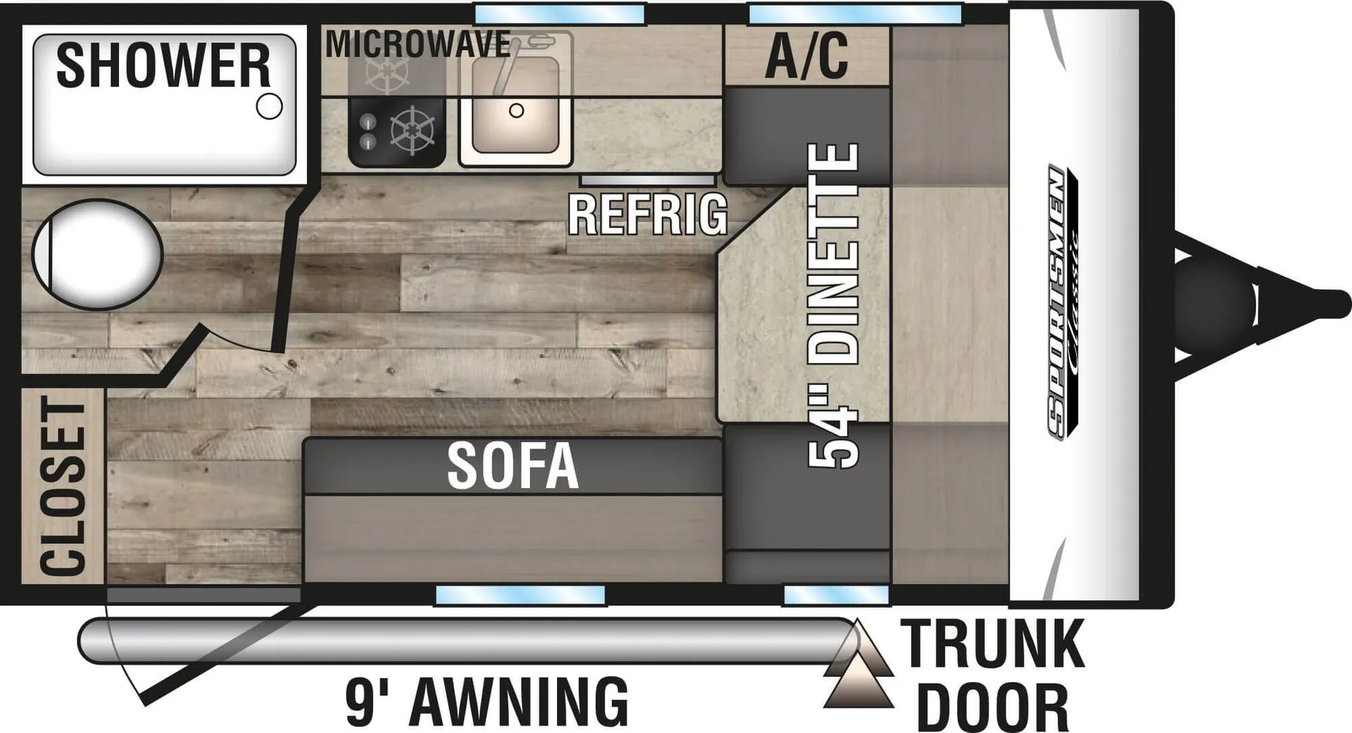 K-Z Sportsmen Classic 130RB floor plan