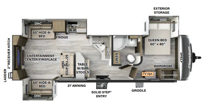 2013 Forest River Flagstaff Super Lite 29RLS - Floor plan