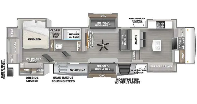Forest River Sandpiper Luxury 38FKOK floor plan