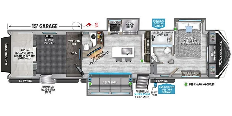 2024 Grand Design Momentum 381MS - Floor plan