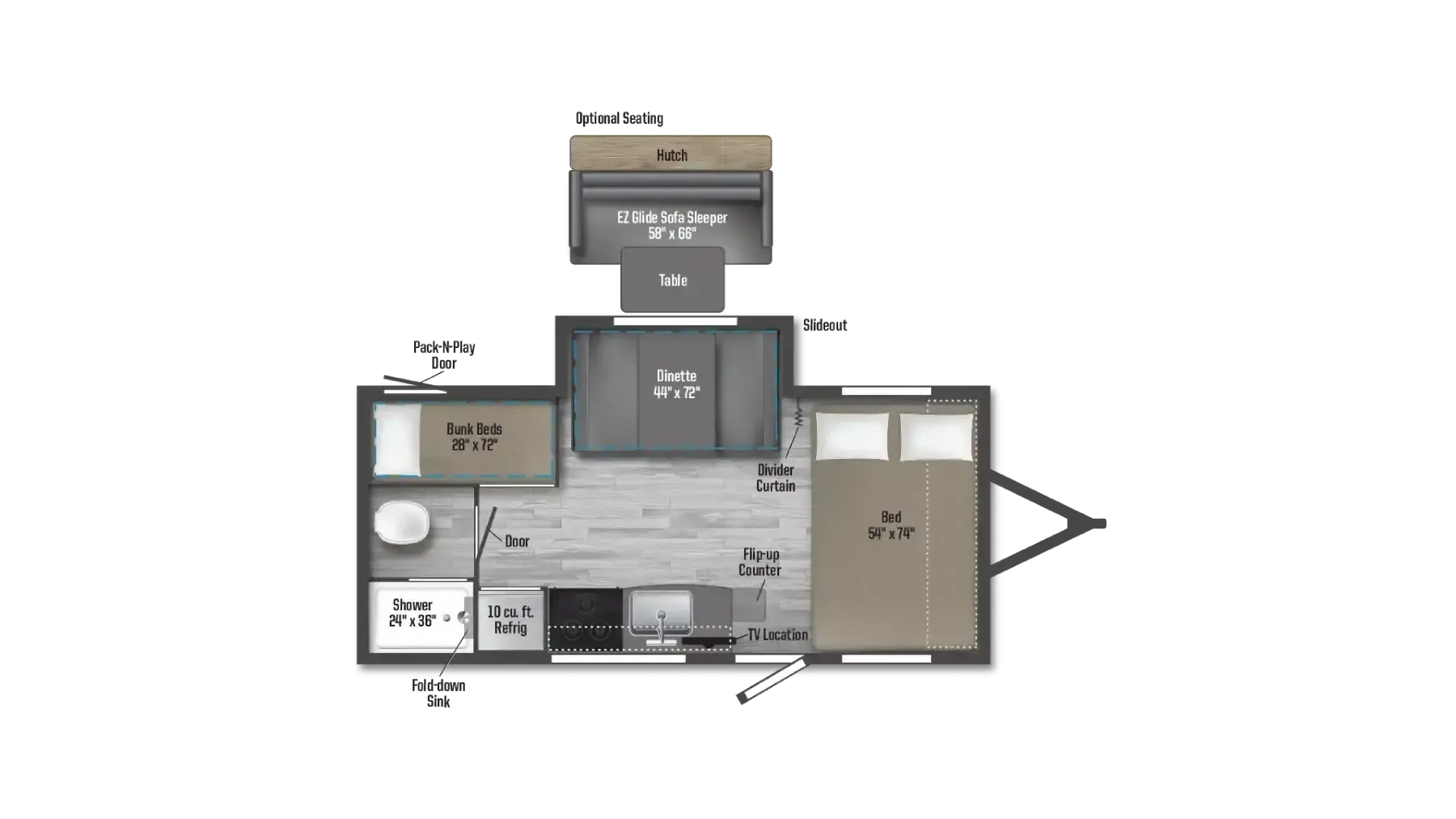 Winnebago Micro Minnie FLX 2100BH floor plan