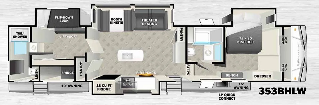 Forest River Wildcat 353BHLW floor plan