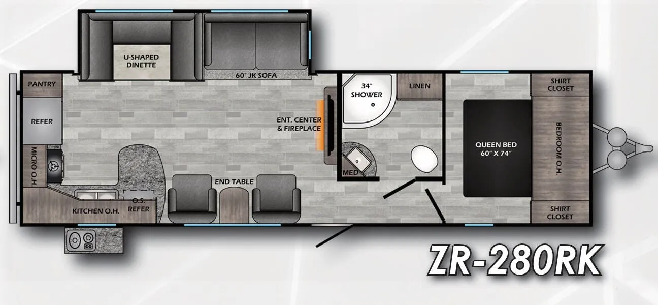 CrossRoads Zinger 280RK floor plan