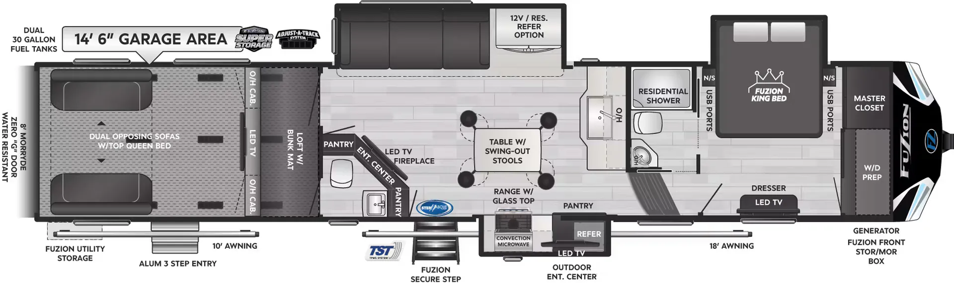Keystone Fuzion 427 floor plan