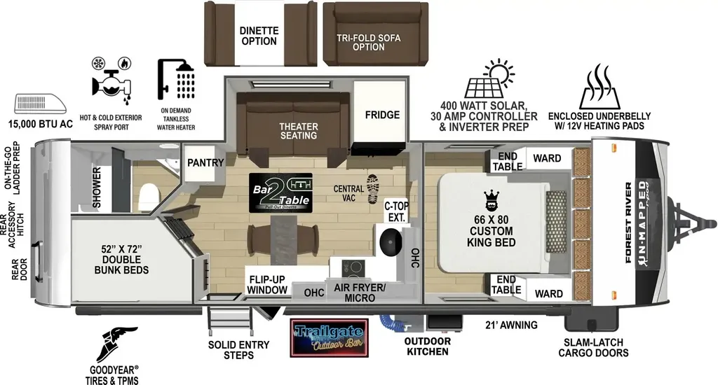 2026 Forest River Un-Mapped 26BH floor plan