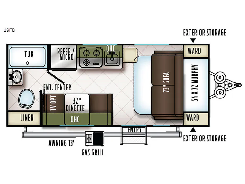 2017 Forest River RV Flagstaff E-Pro 19FD - Floor plan