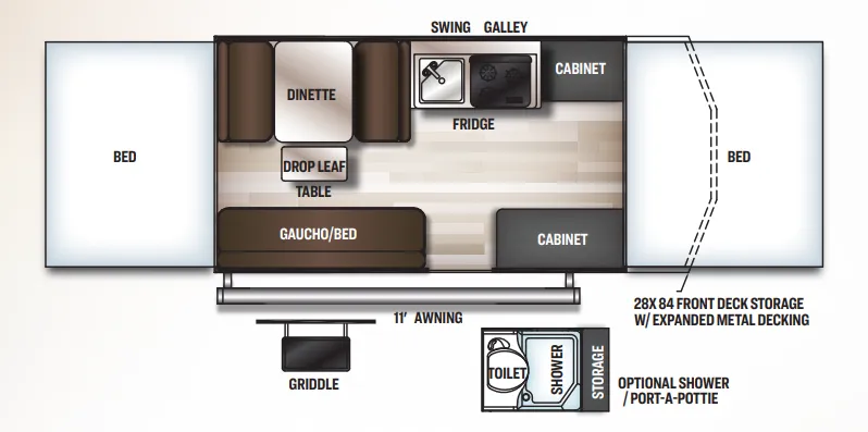 2021 Forest River Rockwood Extreme Sports Package 2280BHESP - Floor plan