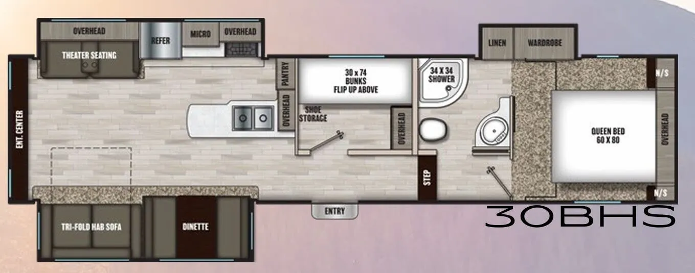 Coachmen Chaparral Lite 30BHS floor plan