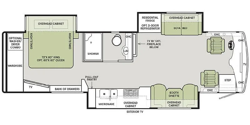 2022 Tiffin Allegro Breeze 33 BR - Floor plan