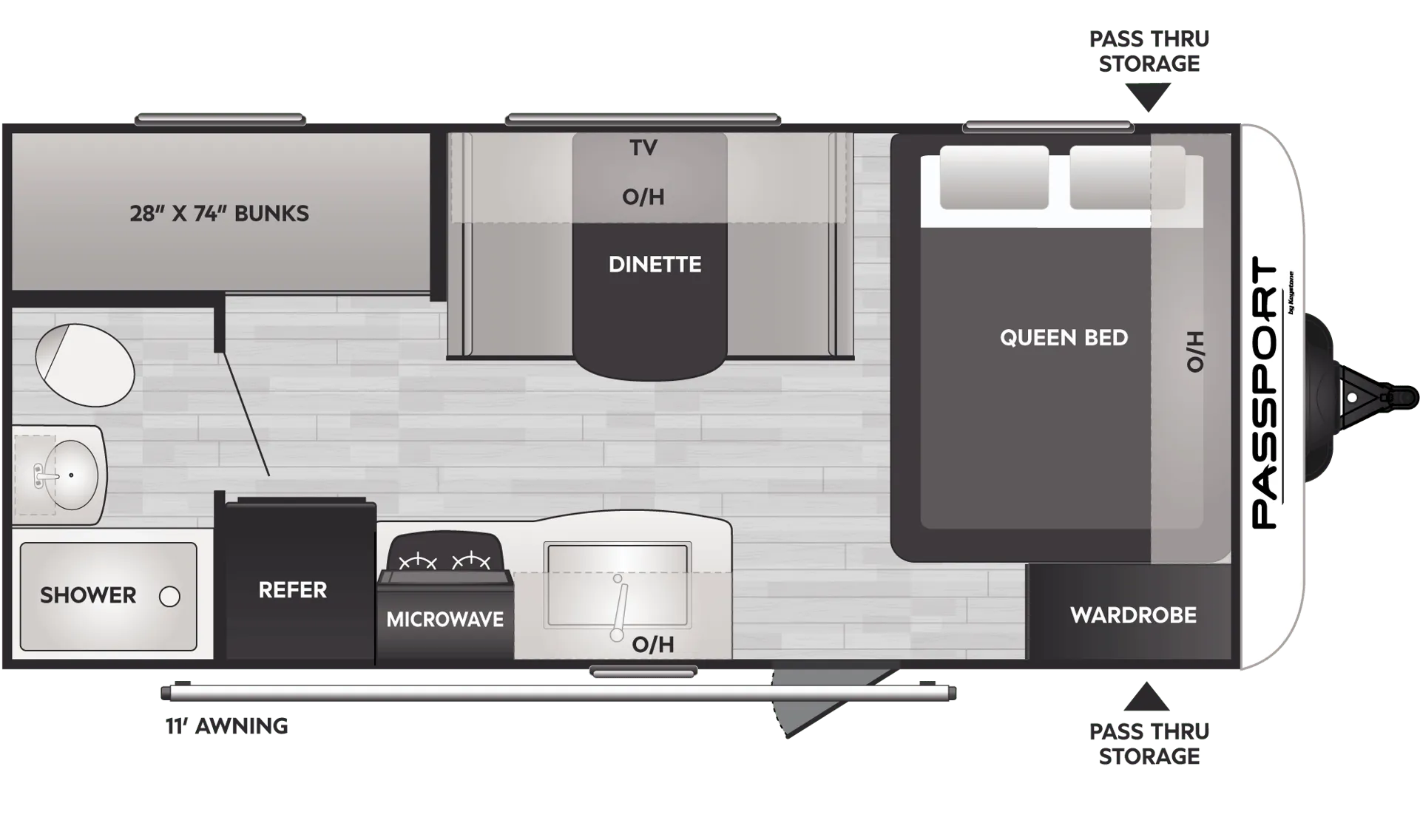 Keystone Passport Mini 170BH floor plan