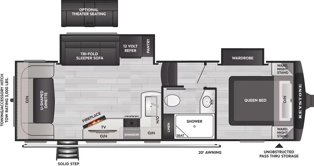 2026 Keystone Cougar Half-Ton 24RDS floor plan