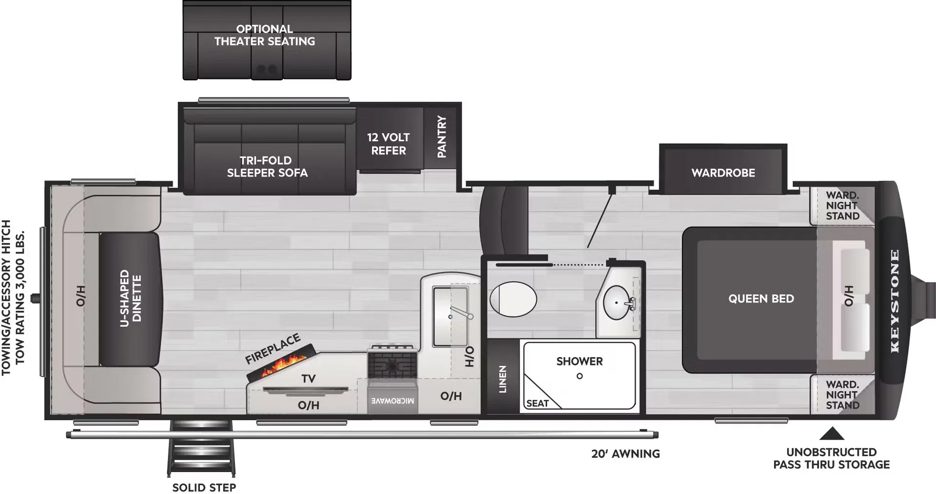 2026 Keystone Cougar Half-Ton 24RDS - Floor plan