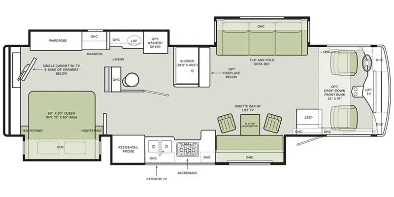 2027 Tiffin Open Road Allegro 34 PA - Floor plan