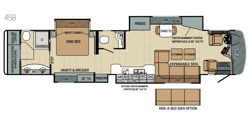 Entegra Coach Cornerstone 45B floor plan