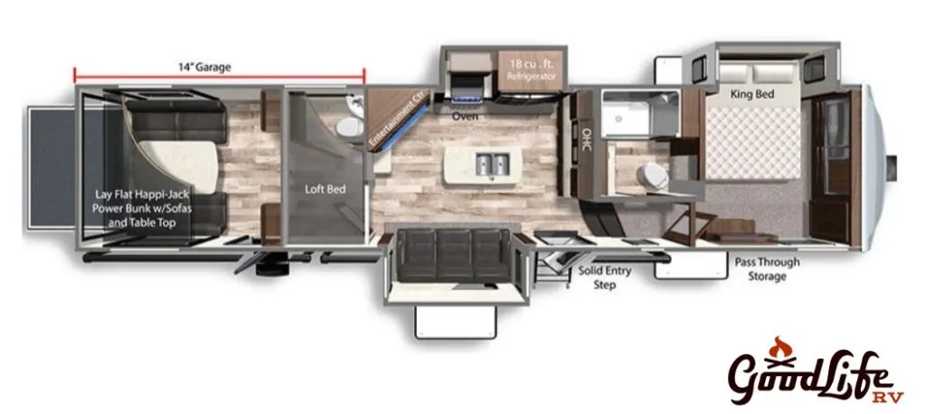 2022 Dutchmen Voltage 3845 floor plan
