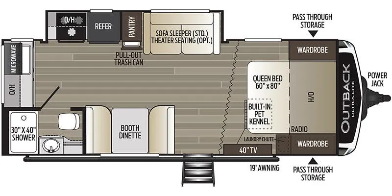 2020 Keystone Outback Ultra-Lite 221UMD - Floor plan