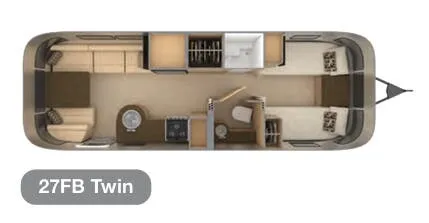 Airstream Flying Cloud 27FB Twin floor plan