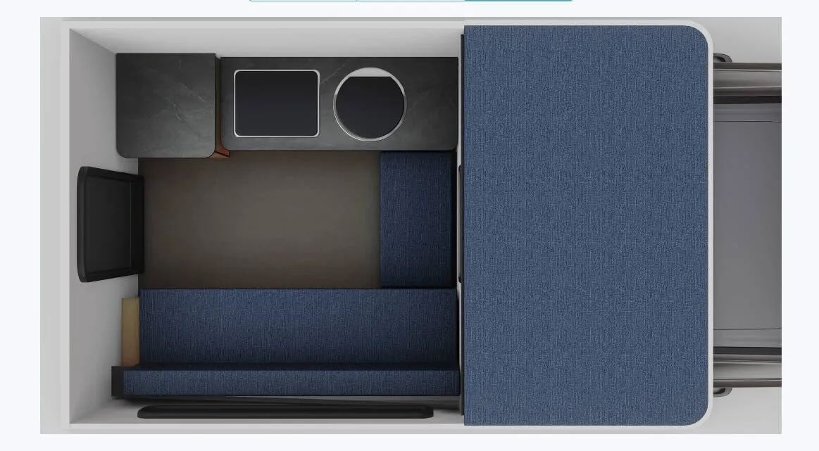Four Wheel Camper Fleet ROLL OVER COUCH floor plan