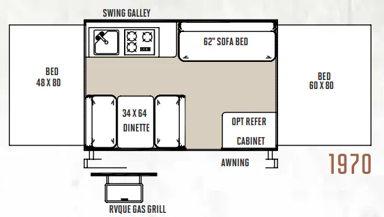 Forest River Rockwood Freedom 1970 floor plan