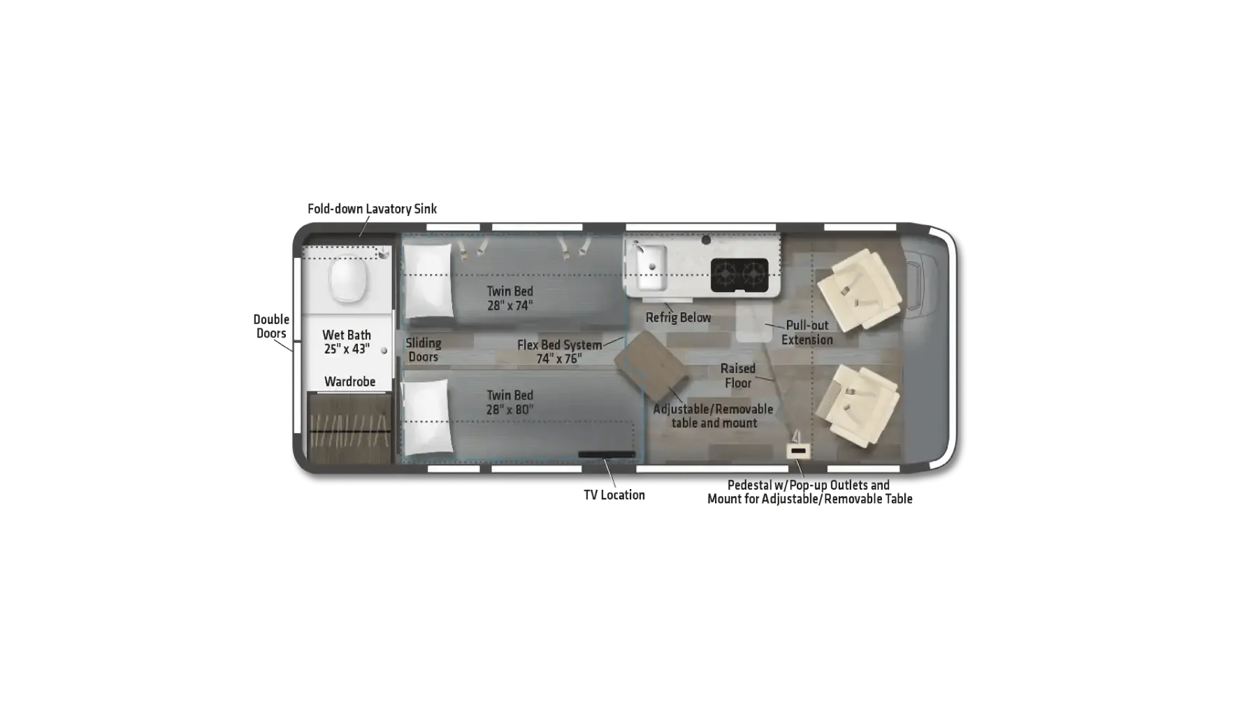2026 Winnebago Travato 59K - Floor plan