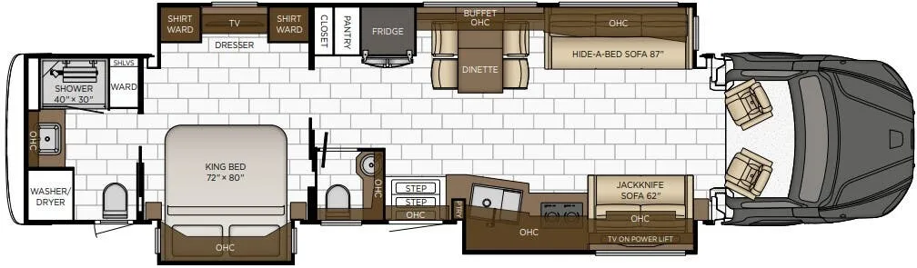 Newmar Supreme Aire 4530 floor plan