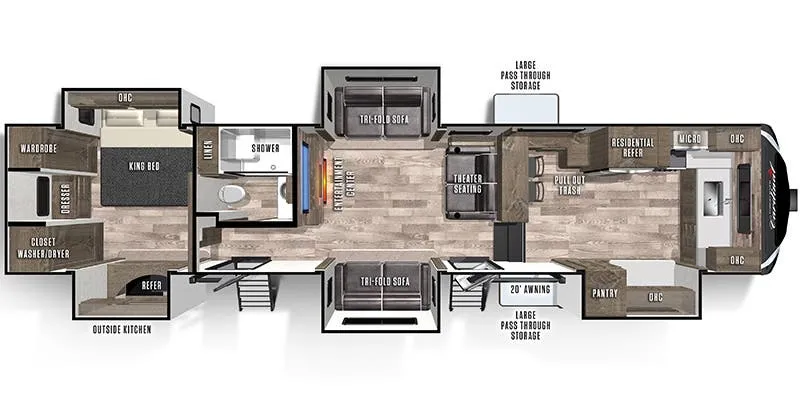Forest River Cardinal Limited 403FKLE floor plan
