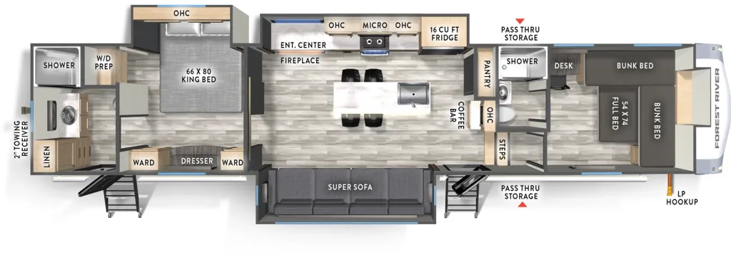 2026 Forest River Wildcat 36FUN floor plan