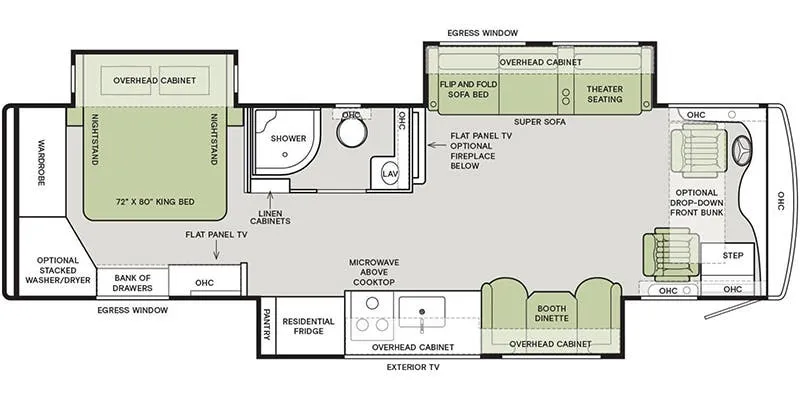 2019 Tiffin Allegro RED 340 33 AL - Floor plan