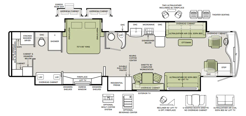2020 Tiffin Zephyr 45 PZ floor plan