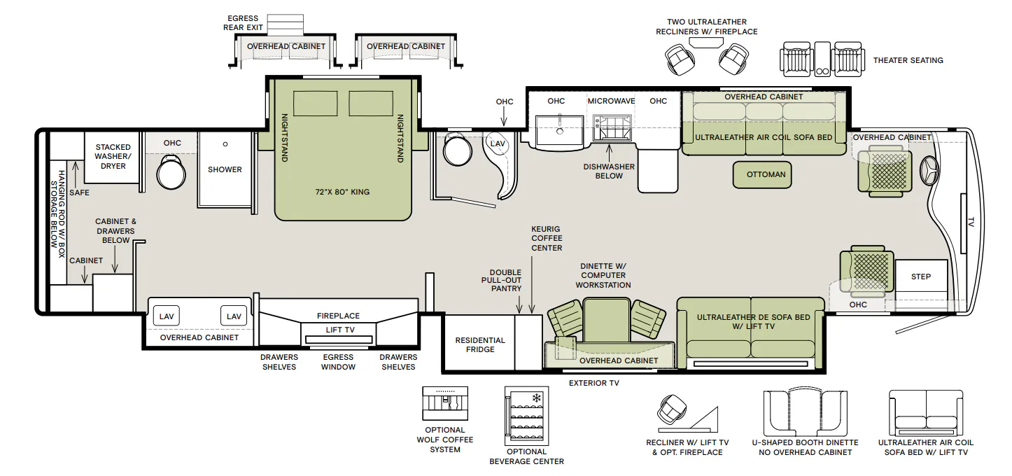 Tiffin Zephyr 45 PZ floor plan