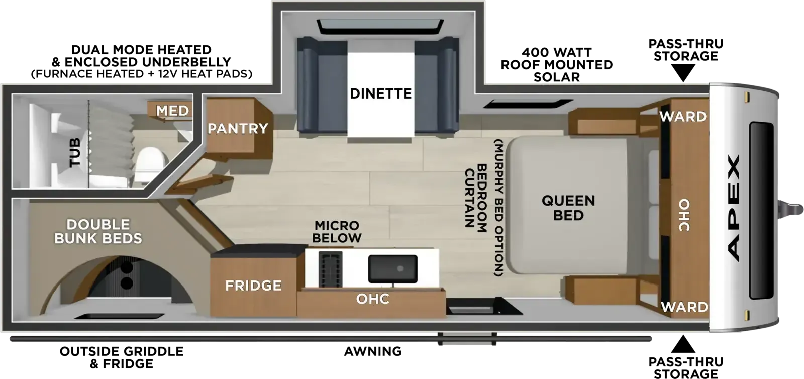 2027 Coachmen Apex Nano 208BHS - Floor plan