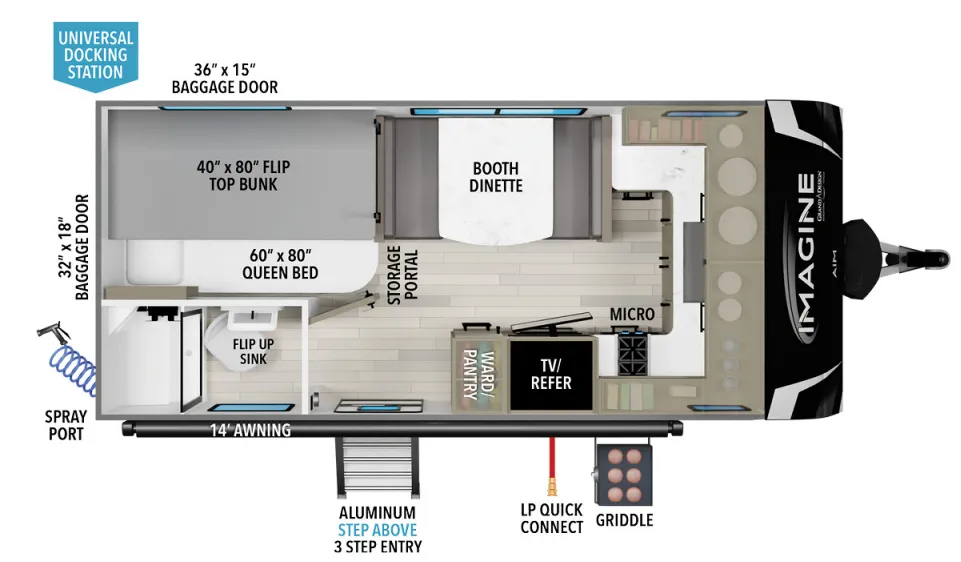 2024 Grand Design Imagine AIM 15BH - Floor plan