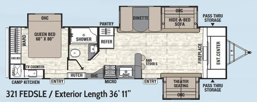 2018 Coachmen Freedom Express Liberty Edition 321FEDSLE floor plan