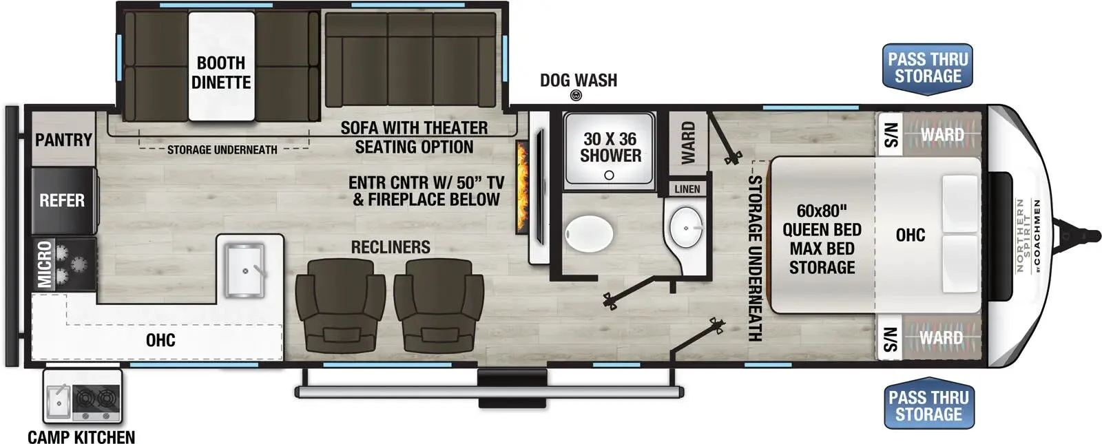 Coachmen Northern Spirit 2965RK floor plan