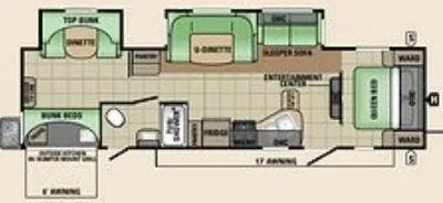 Starcraft Autumn Ridge Grand Touring 329BHU floor plan