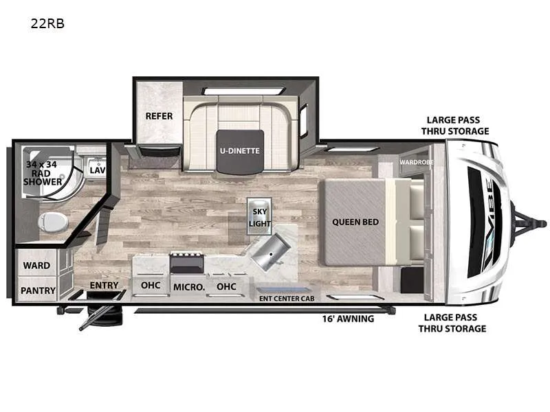 2023 Forest River Vibe 22RB floor plan