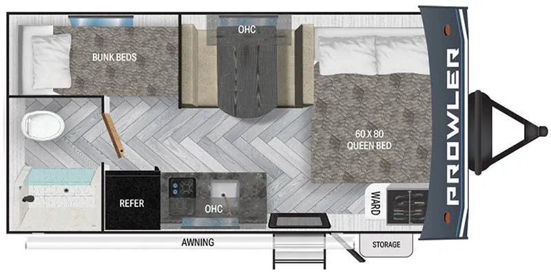 Heartland Prowler 17BHX floor plan