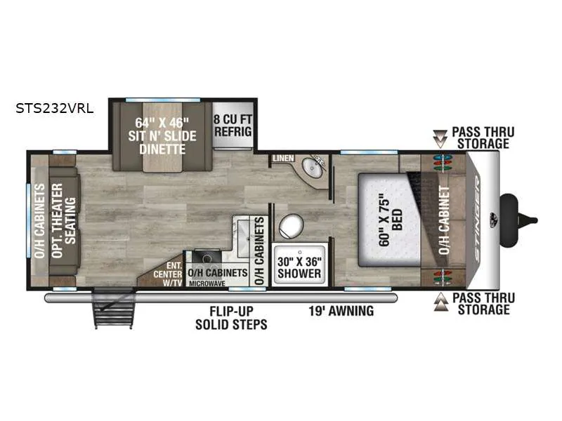 2026 Venture RV SportTrek Stinger STS232VRL - Floor plan