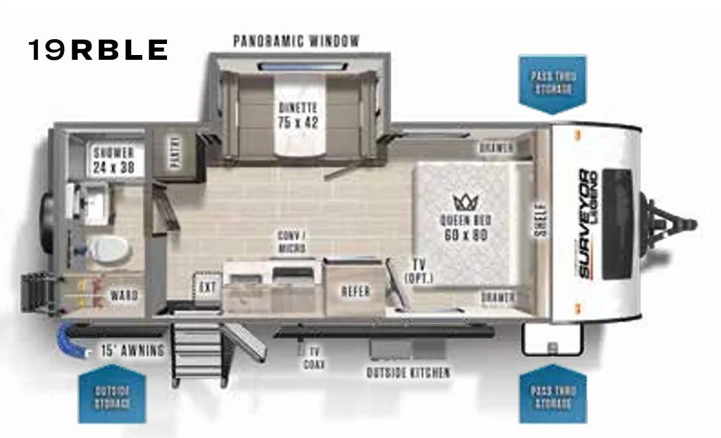 Forest River Surveyor Legend 19RBLE floor plan
