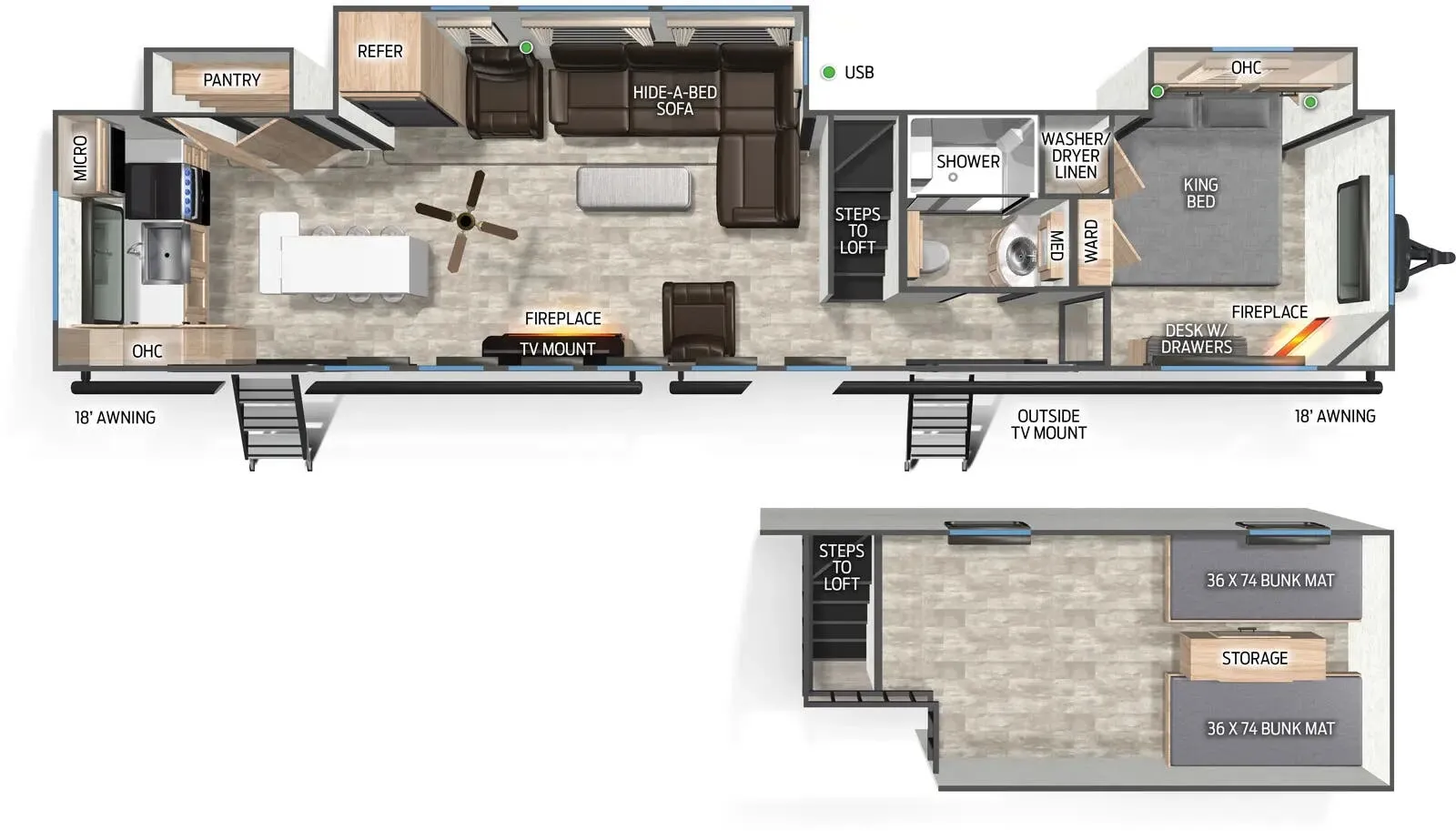 Forest River Cherokee Timberwolf 39AL floor plan