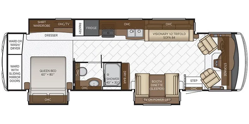 Newmar Bay Star 3408 floor plan