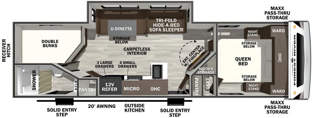 Forest River Wildcat ONE 241DBEDS floor plan