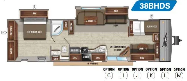 Jayco Jay Flight 38BHDS floor plan