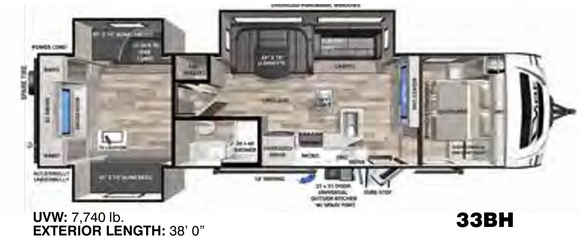 Forest River Vibe 33BH floor plan