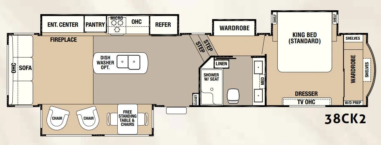Forest River Cedar Creek Hathaway Edition 38CK2 floor plan
